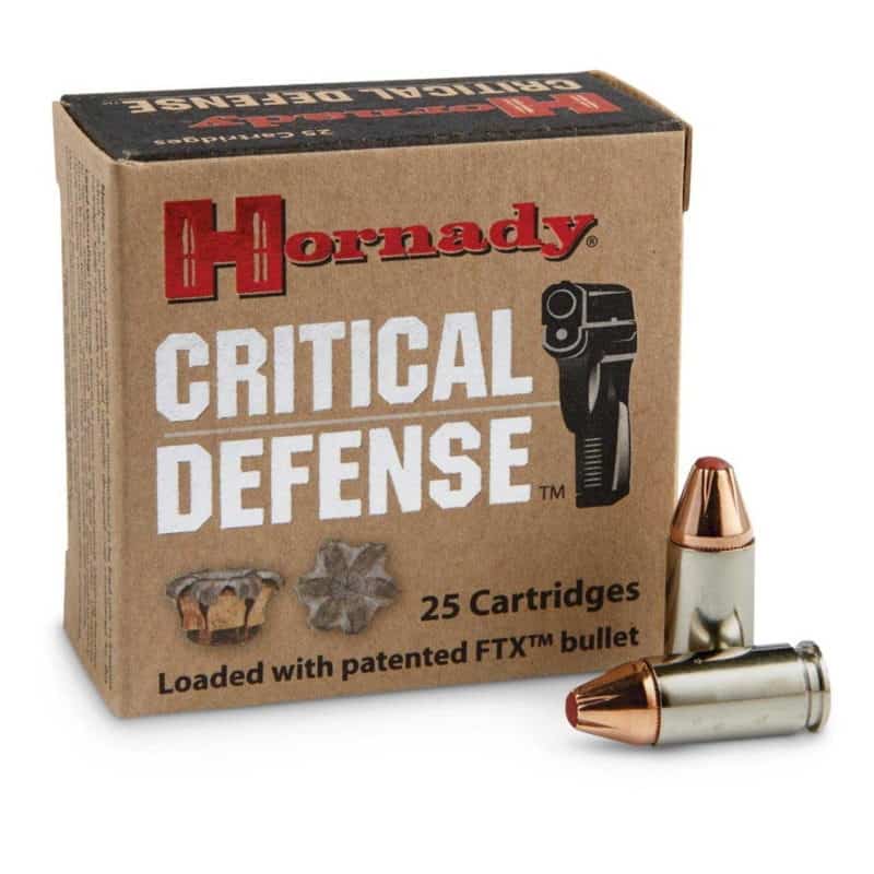 Hornady Critical Defense 9mm 115gr FTX 25Rd Box Nagel S Gun Shop