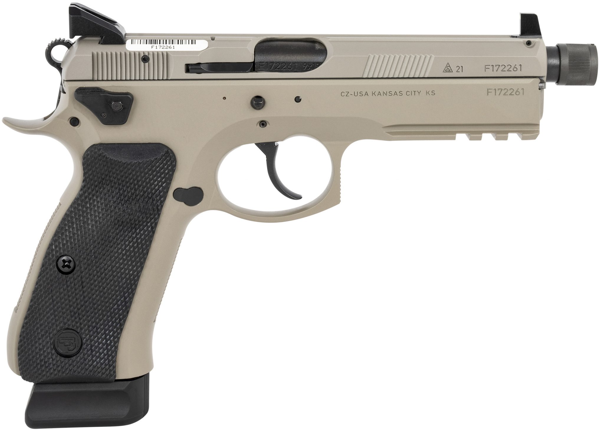 CZ 75 SP 01 Tactical Suppressor Ready 9mm Pistol Urban Grey Finish