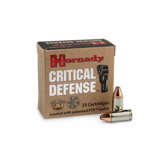 Hornady Critical Defense 9mm 115gr FTX Ammunition - 25 Rd/ Box - 90250