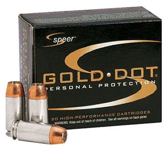 Speer Gold Dot 32 ACP Auto Ammo 60 Grain Jacketed Hollow Point (20)