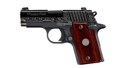 SIG SAUER P938, 9mm, Polished Nitron, Engraved  938-9-ESR