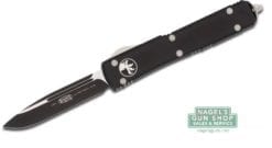 microtech ultratech black drop point blade black handle at nagels