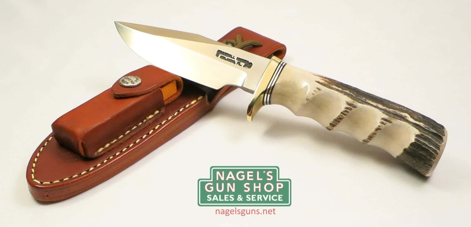 Randall Made Knives, Model 23, 4.5" Gamemaster, Stag Finger Grooved Handle, Stainless Blade