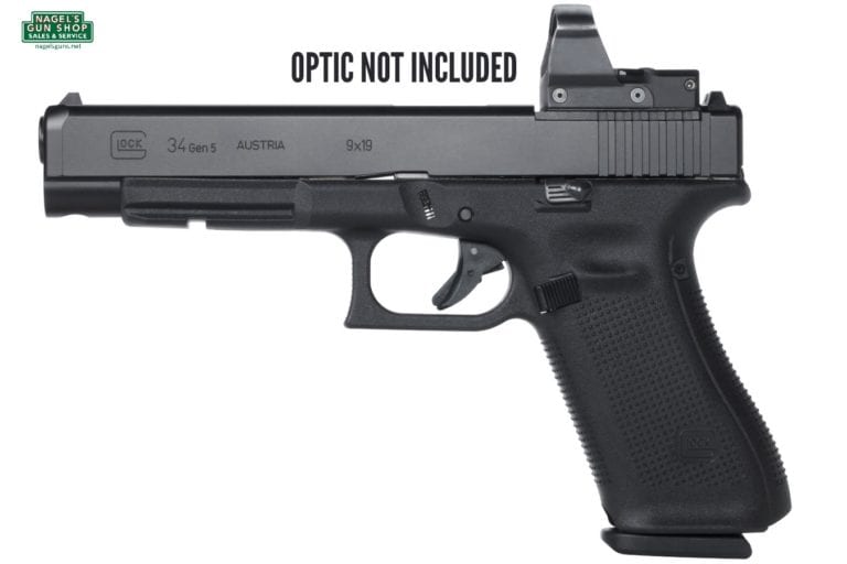 Glock Model 34 Gen5 MOS 9mm Pistol, Marksman Barrel, (3)17Rd, 5.31