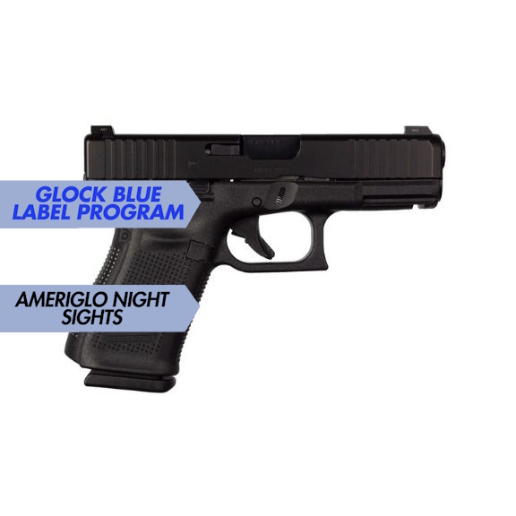 Glock 19 Gen5 Ameriglo Night Sights Blue Label 9mm Pistol, 4.02" - PA195S302AB