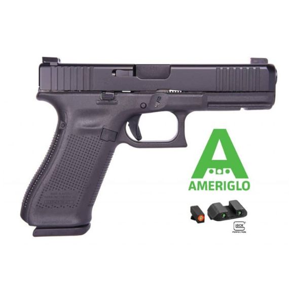 Glock 17 Gen5 Ameriglo Bold Night Sights 9mm Pistol, 4.49" - PA175S303AB
