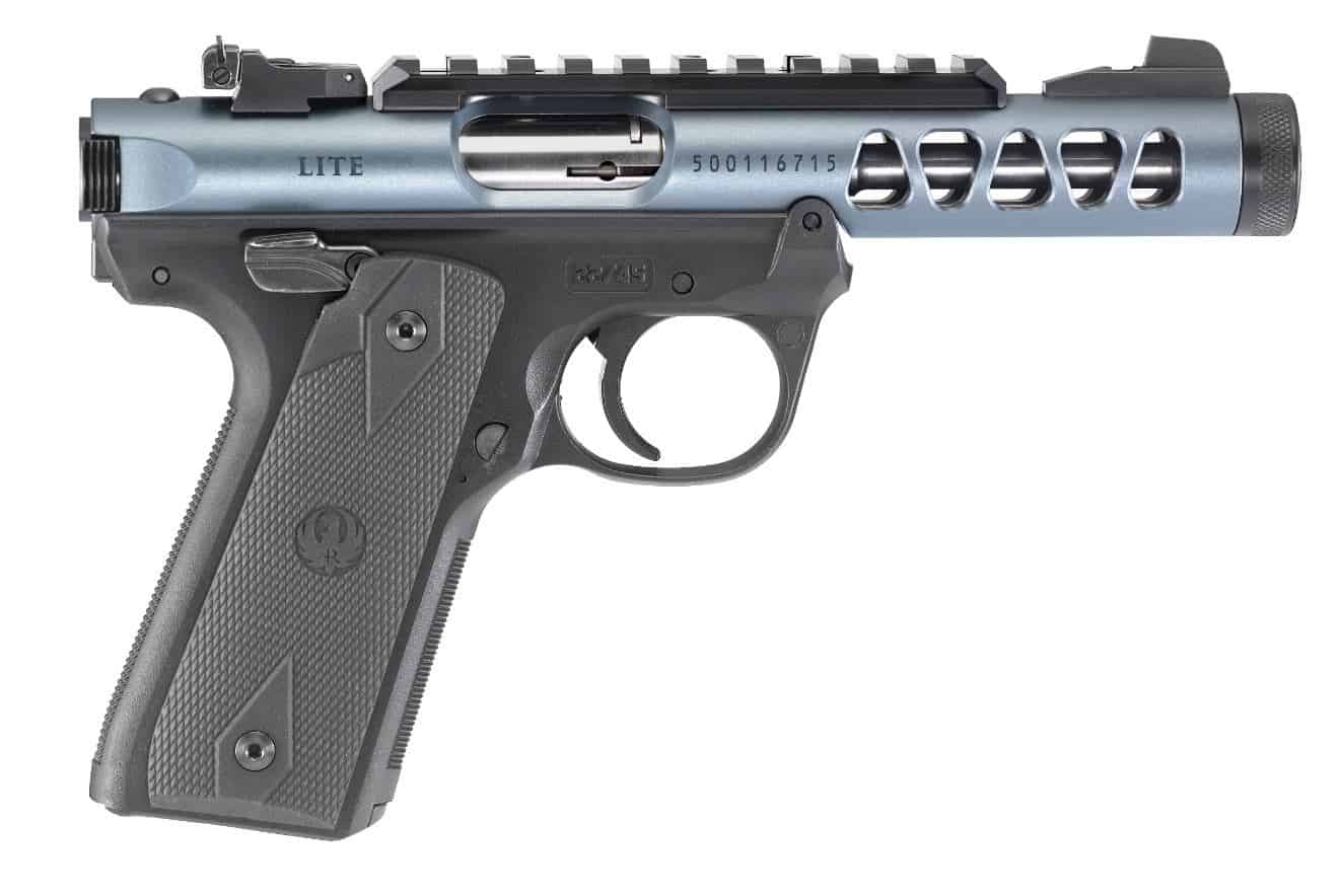 Ruger Mark IV Lite Gray Anodized LR Pistol Blue Aniodized Nagel S Gun