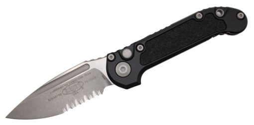 Microtech LUDT Gen III Black Apocalyptic Partial Serrated Blade Automatic Knife 1135-11AP