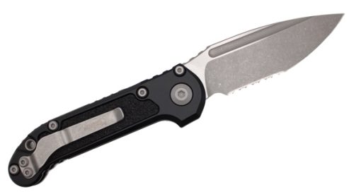 Microtech LUDT Gen III Black Apocalyptic Partial Serrated Blade Automatic Knife 1135-11AP