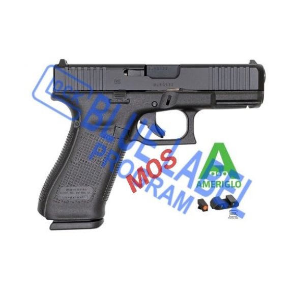 Glock 45 MOS Ameriglo Night Sights Blue Label 9mm Pistol, 4.02" - PA455S302MOSAB