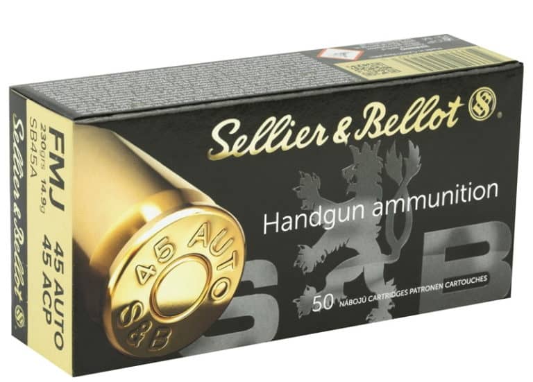 Sellier & Bellot 45acp 230gr FMJ Ammunition 50Rd Box - SB45A - Nagel's ...