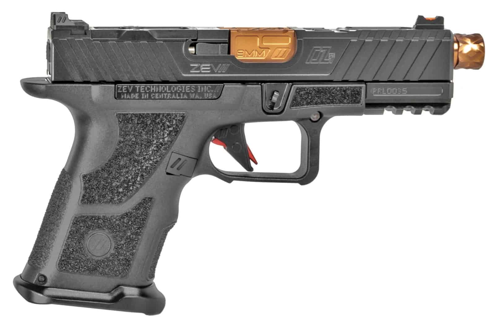 Zev OZ9C Threaded Bronze Barrel 9mm Pistol, Optics Ready, (2)15Rd