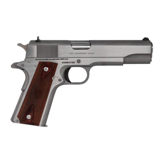 Colt 1911 Government Stainless 38 Super Pistol, 5" - O1911C-SS38