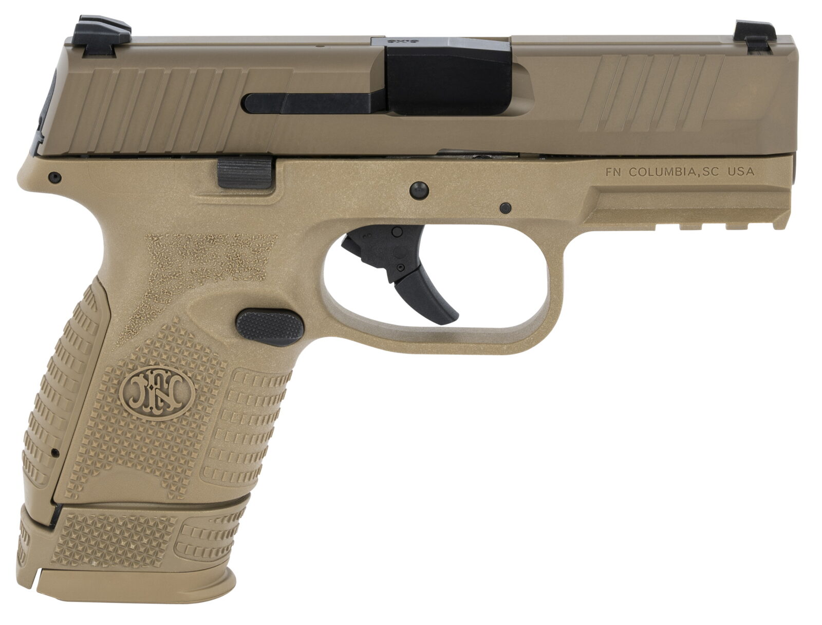 FN 509C Compact FDE 9mm Pistol, (2)-Magazines, 3.7