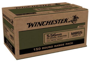 Winchester M855 5.56mm 62gr FMJ Ammunition - 150Rd/ Box - WM855150 ...