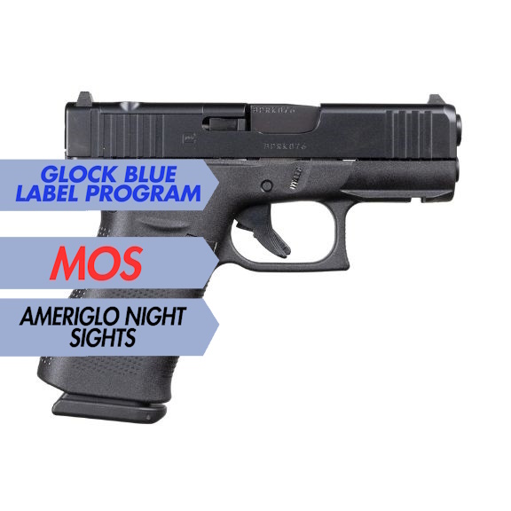 Glock 43X MOS Ameriglo Night Sights Blue Label 9mm Pistol, 3.39" - PX4350302FRMOSAB