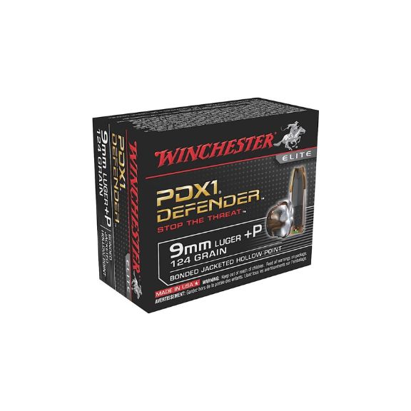 Winchester 9mm Defender +P 124gr Bonded Hollow Point Ammunition - 20 Rd/ Box - S9MMPDB
