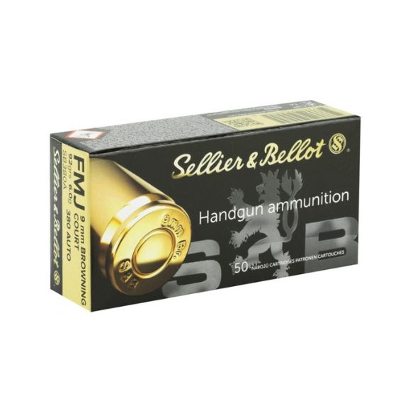 Sellier & Bellot 380acp 92gr FMJ Ammunition 50Rd Box - SB380A