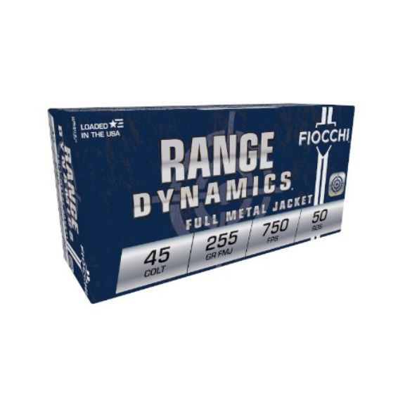 Fiocchi 45 Colt Range Dynamics 255gr Complete Metal Jacket Ammunition 50 Rd Box - 45LCCMJ