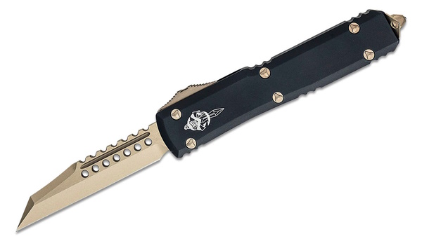 Microtech Ultratech Black Automatic Knife, Bronzed Warhound Blade