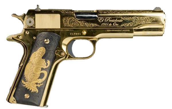 colt el presidente 1911 de oro 38 super pistol