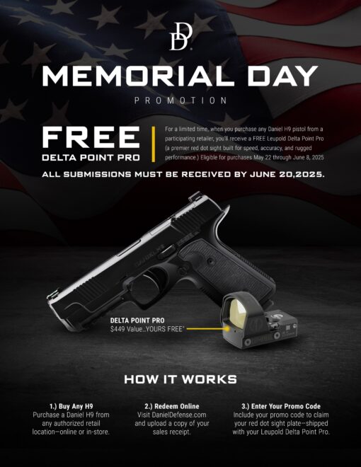 Daniel Defense Daniel H9 9mm Pistol, 4.28" - 50-179-10084-006