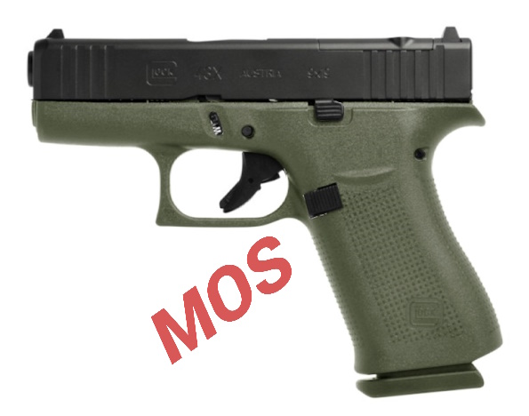 glock 43x mos battlefield green 9mm pistol