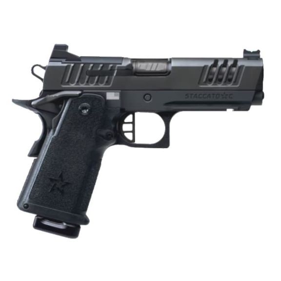 Staccato C Compact Grip Flat Trigger DLC Barrel X-Series 9mm Pistol, 4" - 15-1501-000112-01