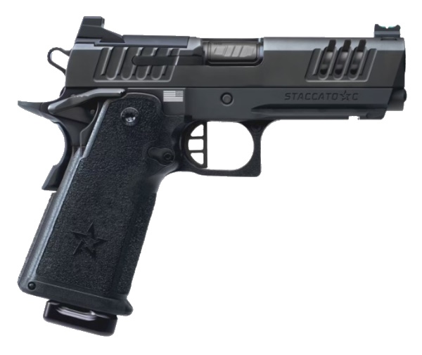 Staccato C Full Size Grip Flat Trigger DLC Threaded Barrel 9mm Pistol ...