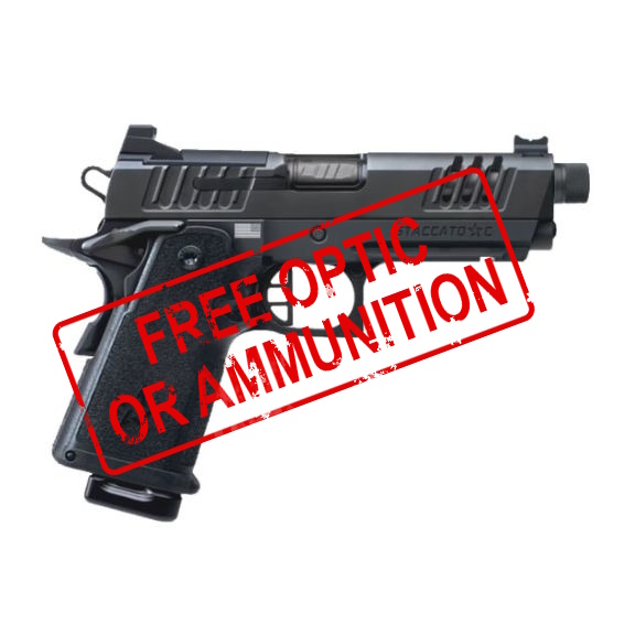 Staccato C Compact Grip Flat Trigger DLC Threaded Barrel X-Series 9mm Pistol, 4.5" - 15-1501-000312-01