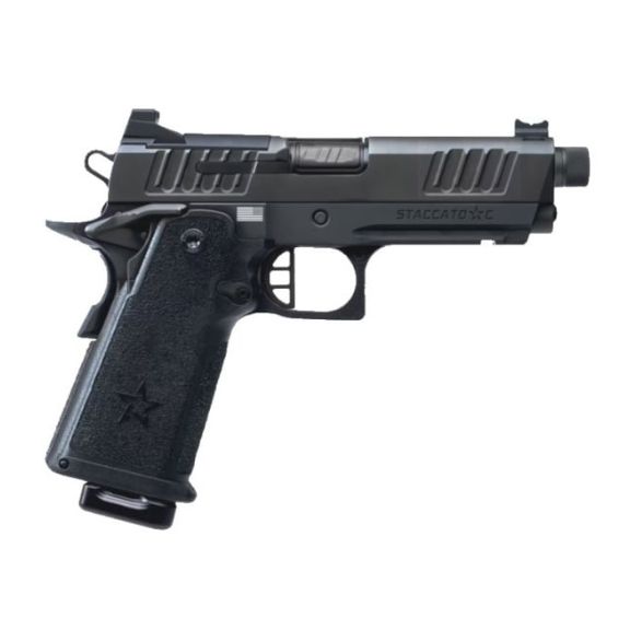 Staccato C Full Size Grip Flat Trigger DLC Threaded Barrel 9mm Pistol, 4" - 15-1501-000304