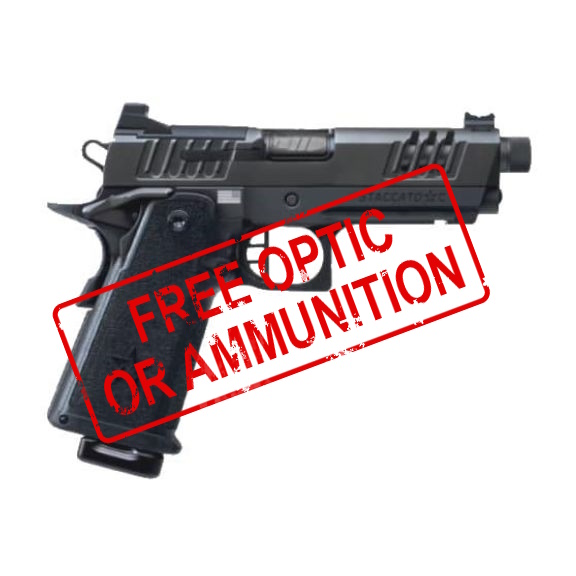 Staccato C Full Size Grip Flat Trigger DLC Threaded Barrel X-Series 9mm Pistol, 4.5" - 15-1501-000314-01