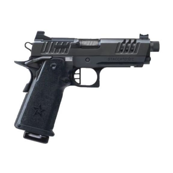 Staccato C Full Size Grip Flat Trigger DLC Threaded Barrel X-Series 9mm Pistol, 4.5" - 15-1501-000314-01