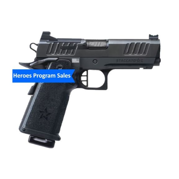 Staccato C Full Size Grip Flat Trigger DLC Barrel 9mm Pistol, 4" - 15-1501-000114H