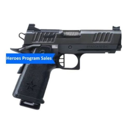 Staccato C Compact Grip Flat Trigger DLC Barrel 9mm Pistol, 4″ – 15-1501-000112H