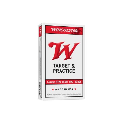 Winchester Target & Practice 5.56mm 55 Gr FMJ Ammunition - 20 Rd/ Box - WM193K