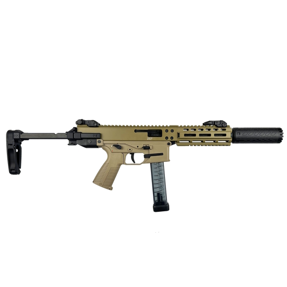 B&T GHM9 SD 2 Coyote Tan 9mm Pistol w/ Print-X Titanium SD Suppressor