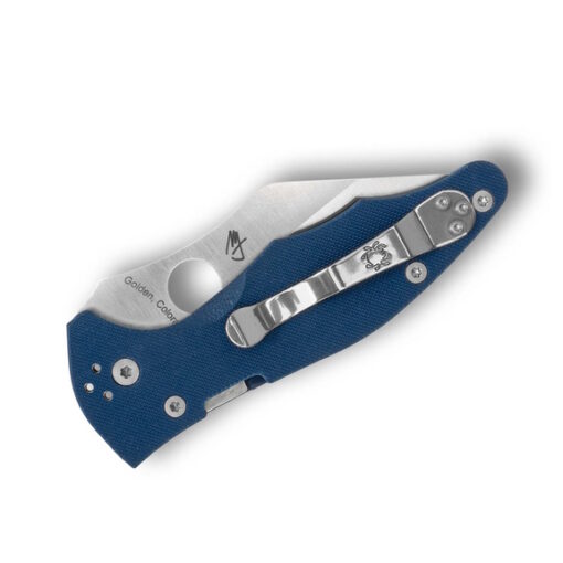 Spyderco Yojimbo 2 Cobalt Blue G10 Folding Knife Closed