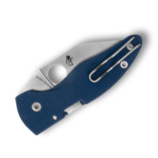 Spyderco MicroJimbo Cobalt Blue G-10 Folding Knife, Compression Frame Lock, 2.45" - C264GPCBL