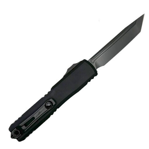 Microtech Ultratech ZBP Tanto DLC Shadow Automatic Knife, 3.55" - 1123-1DLCTSH