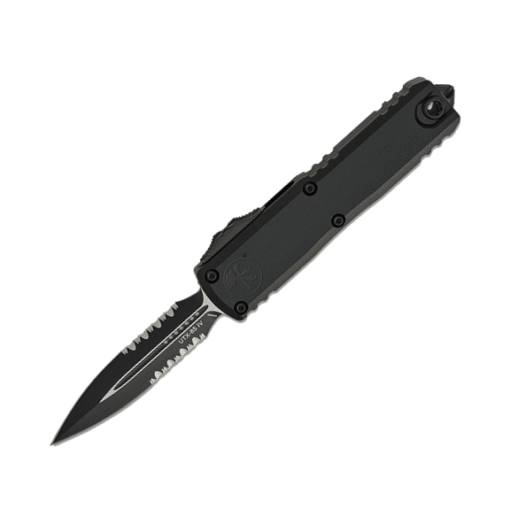 Microtech UTX-85 Gen IV Double Edge Black Automatic Knife, 3.125" - 12324-2T
