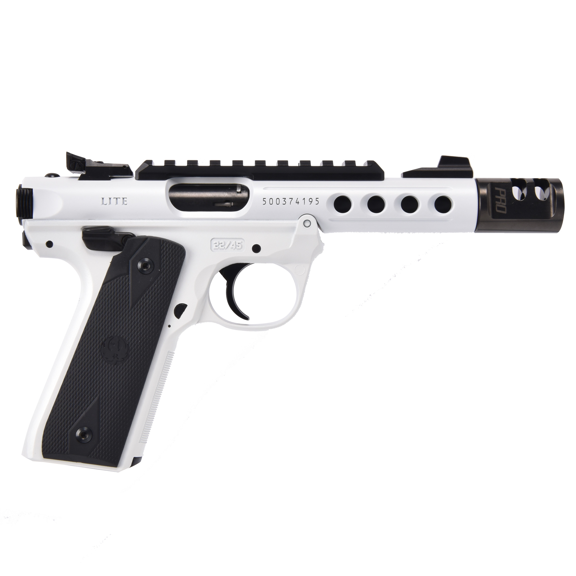 Ruger Mark IV 22/45 Storm Trooper White 22 LR Pistol, 4.4" - 43950