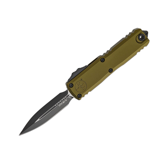 Microtech UTX-85 Gen IV Double Edge Black OD Green Automatic Knife, 3.125" - 12324-1 OD