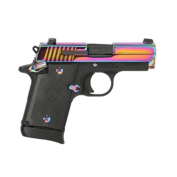 Sig Sauer P938 Rainbow 9mm Pistol, 3" - 938-9-RBT2-AMBI