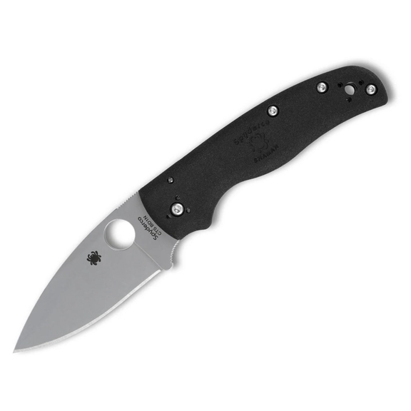 Spyderco Shaman Lightweight Folding Knife, Compression Lock, 3.58" - C229PBK