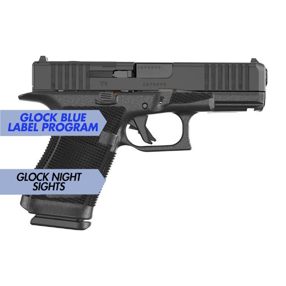 Glock 19 Gen6 Night Sights Blue Label 9mm Pistol, 4.02" - P61950702