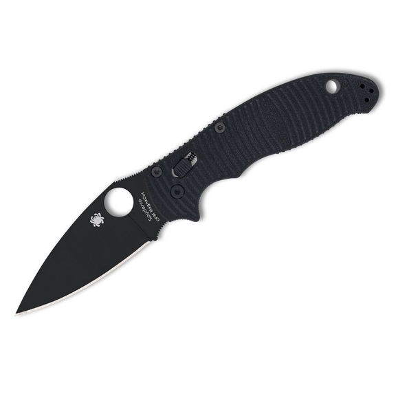 Spyderco Manix 2 Salt Black Folding Knife, 3.38" - C101GMCBKP2