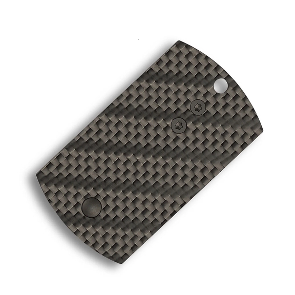 C188CFBBKP_Closed Spyderco Dog Tag Folder Carbon Fiber Folding Knife, 1.23" - C188CFBBKP