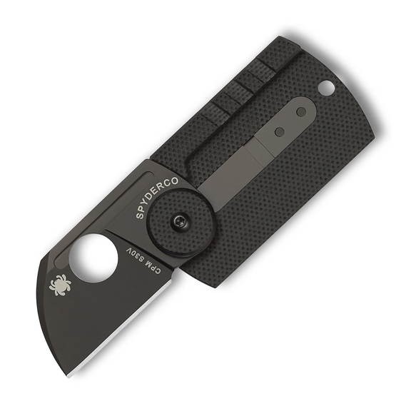 Spyderco Dog Tag Folder Carbon Fiber Folding Knife, 1.23" - C188CFBBKP